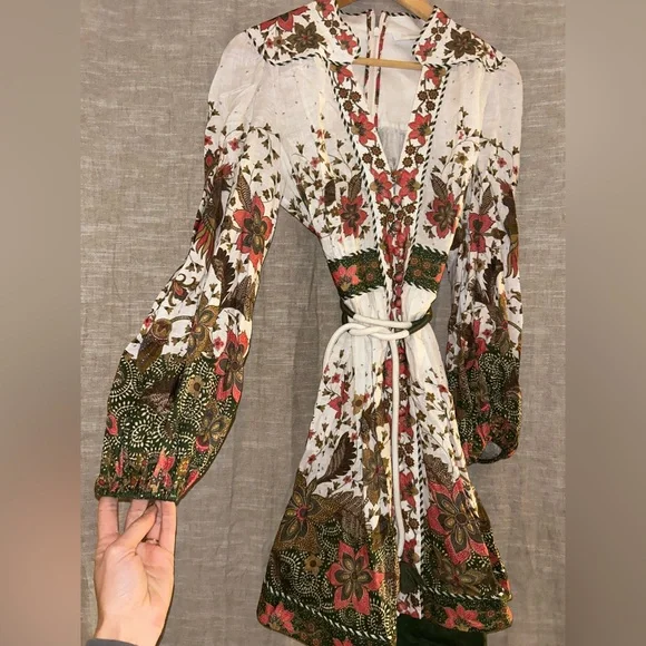 chinese dress ladies Zimmermann // Linen Postcard Spliced Dress – VSP Consignment main image 0